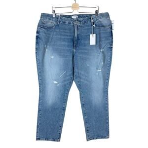 Good American Good Classic Distressed Skinny Leg Jeans Size 18 New with Tags